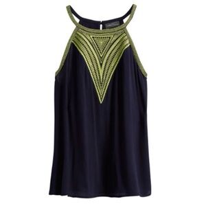 Market & Spruce Almira Embroidered Halter Top